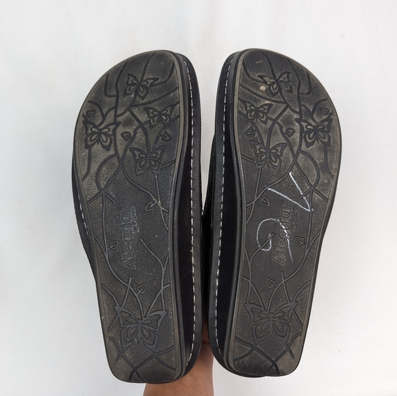 Alegria sz 40/9.5 Leather Slip On Brook Tranquil Multi Color Shoes Double Gore - Picture 9 of 14